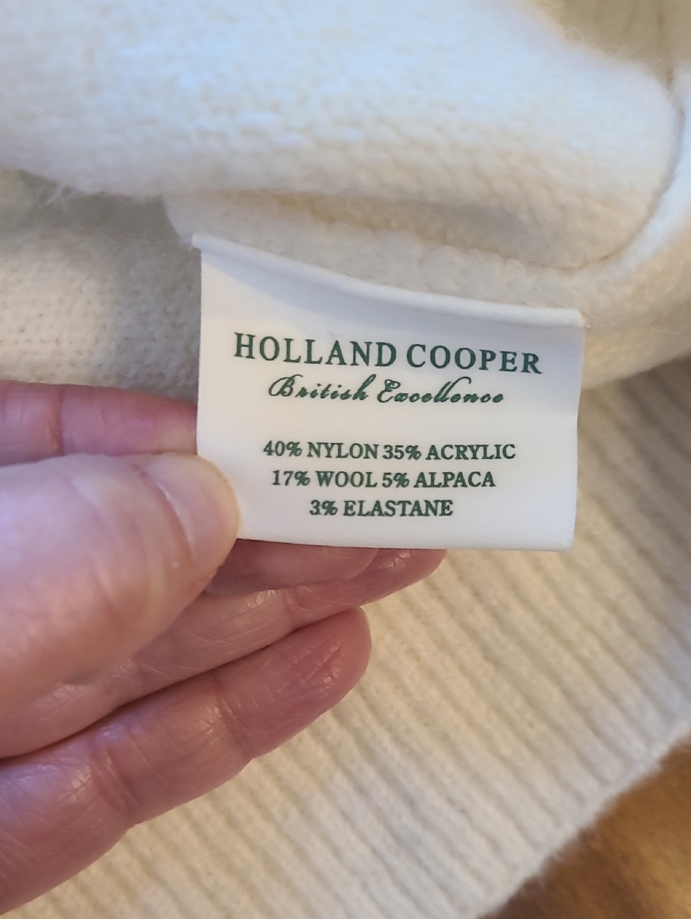 Holland Cooper Astoria Half Cable Knit Sweater In Oyster - Picture 9 of 11